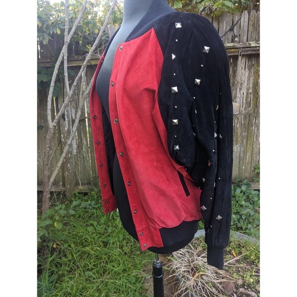 Vintage NWT Firenze Studded Suede Leather Jacket - Picture 3 of 10